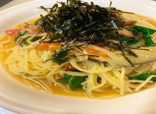 【和風パスタ】手作り醤油ソースで作る「たっぷり野菜とベーコンの和風パスタ」