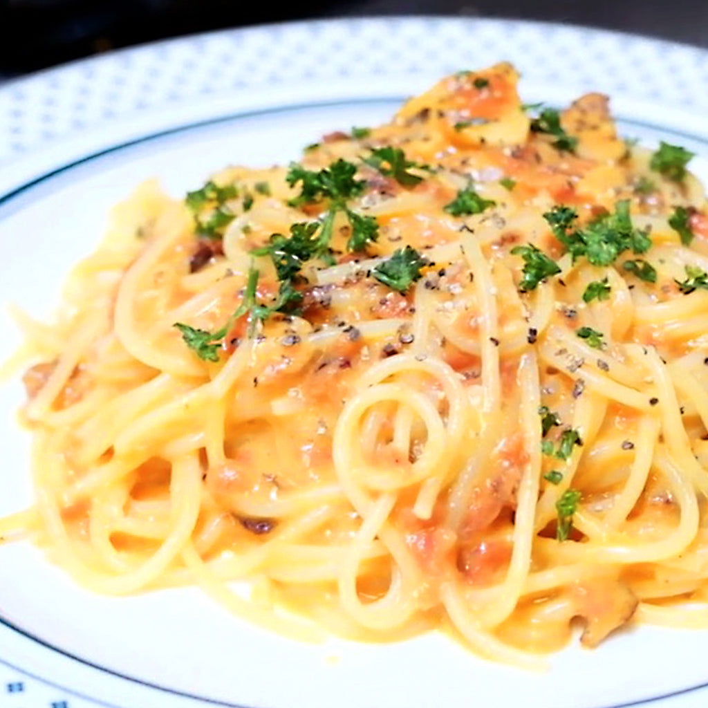 ★レシピ動画★【濃厚】手作りトマトソースで作る「赤いカルボナーラ」